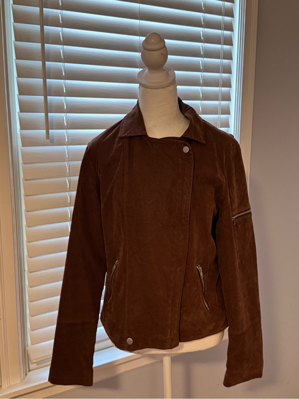 miami Brown Suede Asymmetrical Moto Jacket